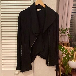 Helmut Lang ultra soft Rayon/Spandex asymmetrical jacket. Size petite.